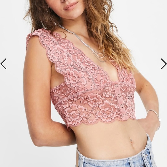 Free People Other - NWT Intimately Free People FP‎ Bralette rose pink lace small lace - crop top XS